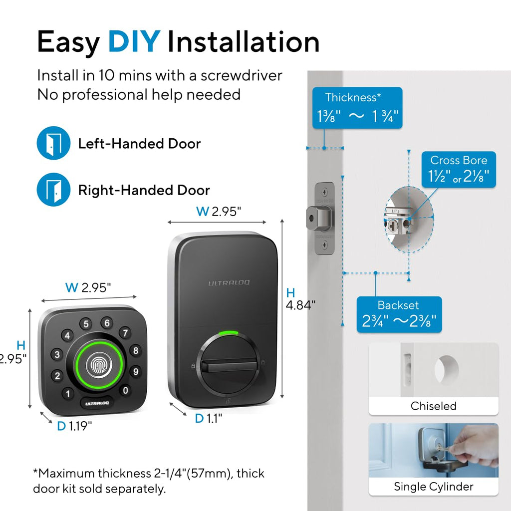 Ultraloq U-Bolt Pro Keyless Wi-Fi Smart Lock with Fingerprint Scanner