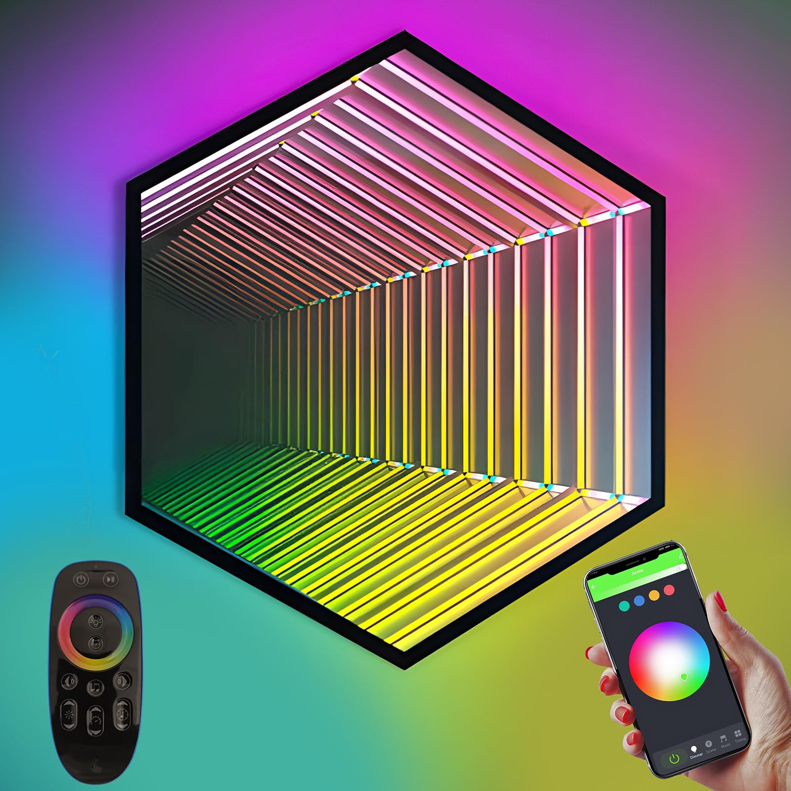Hexagon 3D Infinity Mirror Light