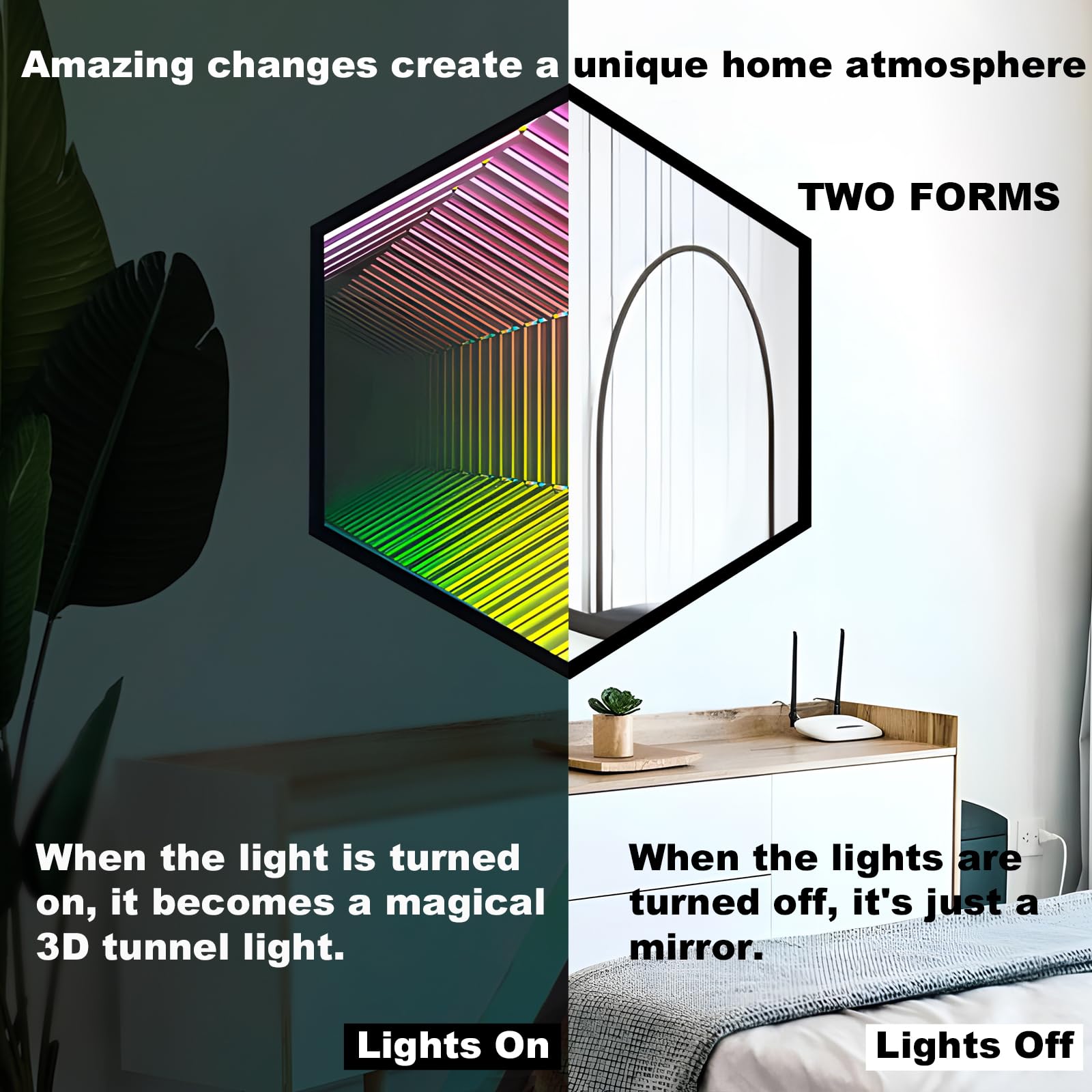 Hexagon 3D Infinity Mirror Light