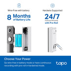 Tapo D225 Ultra-Wide 2K+ Smart Video Doorbell (Chime Included)