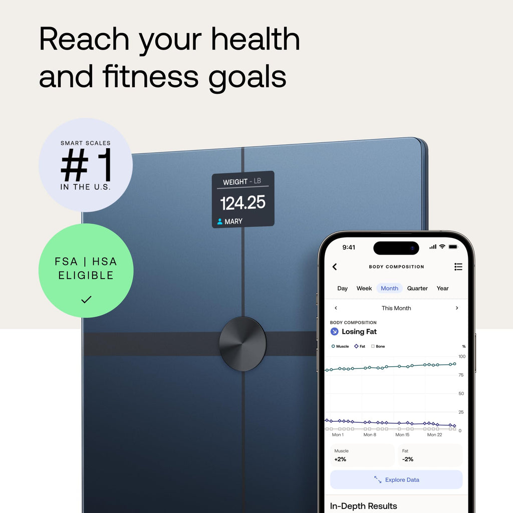 Withings Body Smart Wi-Fi Scale (Visceral Fat, Muscle Mass & Heart Rate)