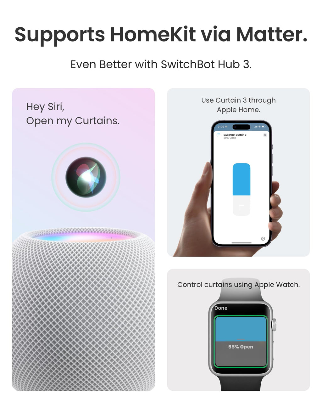 SwitchBot Curtain 3 Bundle – Wake Up to a Smarter Home
