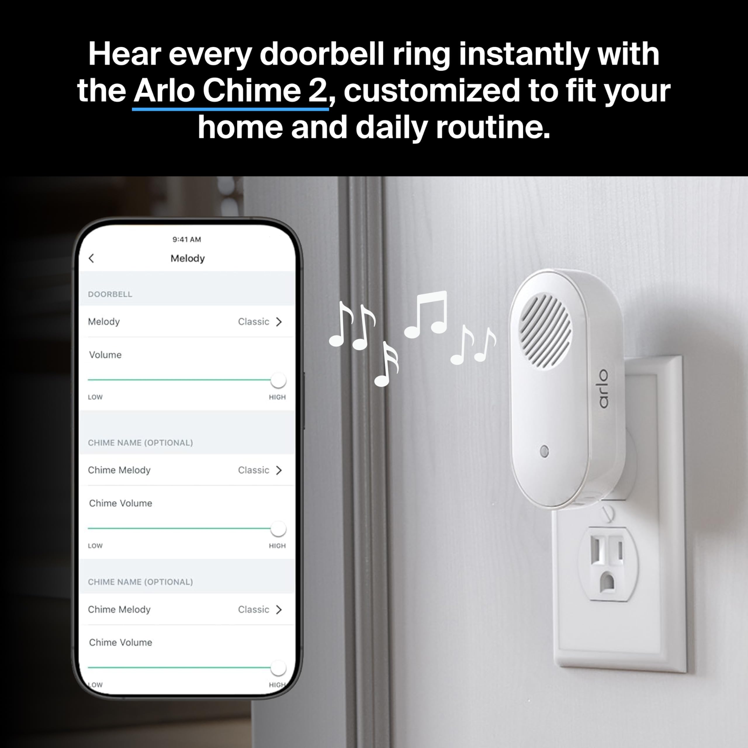 Arlo Essential 2K Wireless Video Doorbell (180° View)
