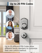 TEEHO Weatherproof Electronic Keypad Deadbolt with One-Time Guest Codes