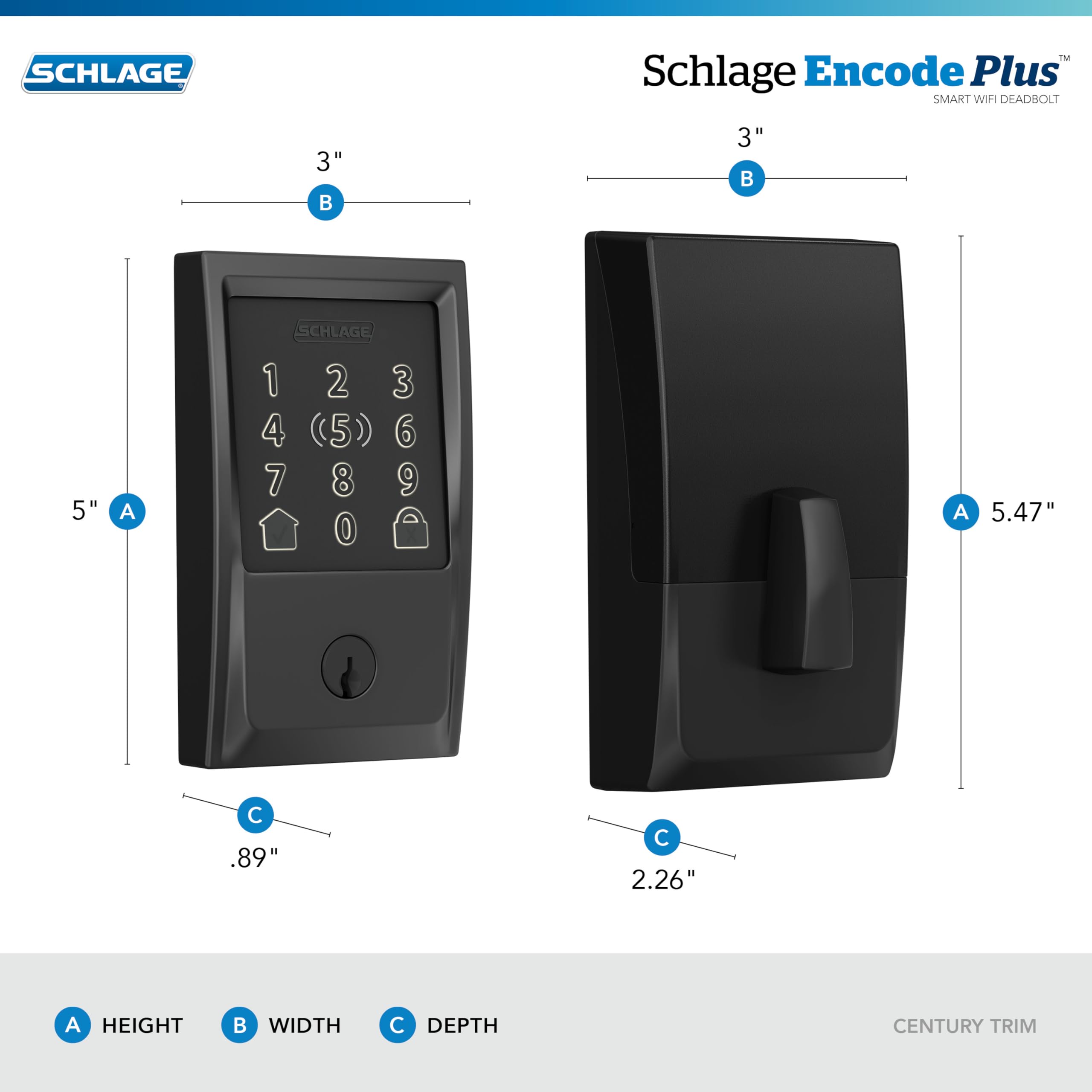 Schlage Encode Plus Smart Wi-Fi Deadbolt (Apple HomeKey Compatible)