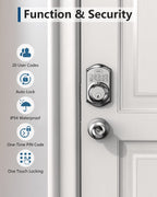 TEEHO Weatherproof Electronic Keypad Deadbolt with One-Time Guest Codes