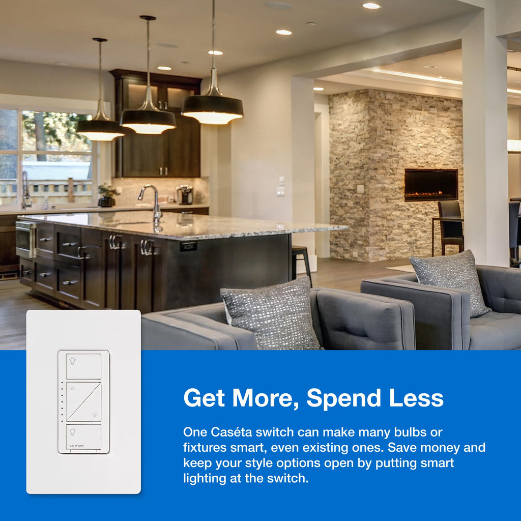 Lutron Caseta Smart Dimmer Starter Kit w/ 1 OG Dimmer, Pico, Bracket & Hub