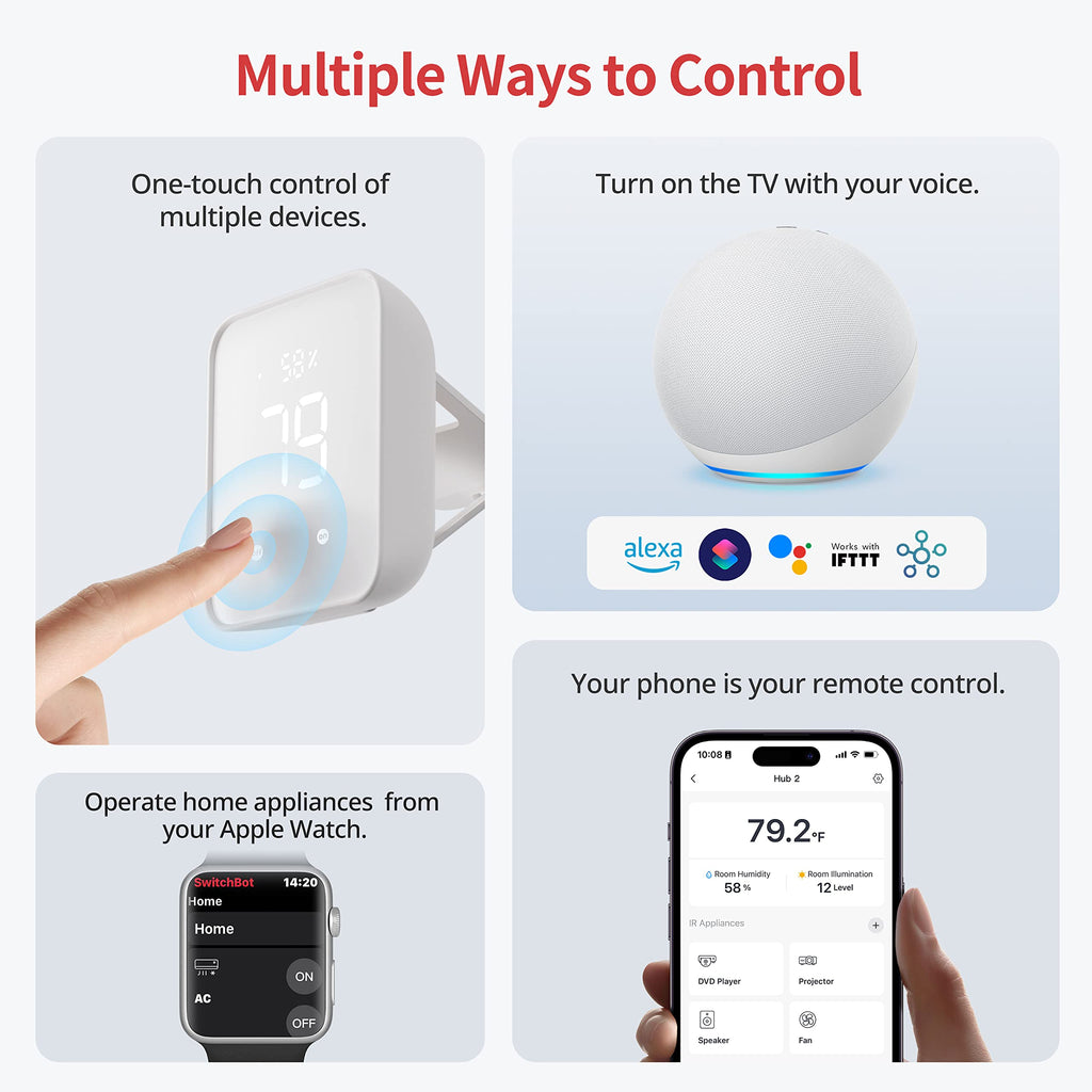 SwitchBot Motorized Smart Curtain Opener + Wireless Climate Sensor Bundle