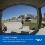 Tapo D225 Ultra-Wide 2K+ Smart Video Doorbell (Chime Included)