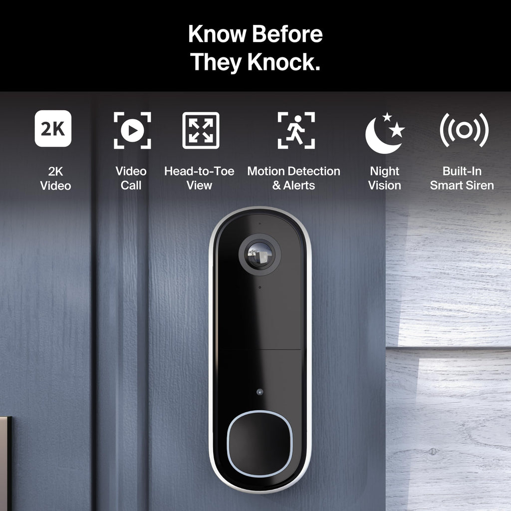 Arlo Essential 2K Wireless Video Doorbell (180° View)