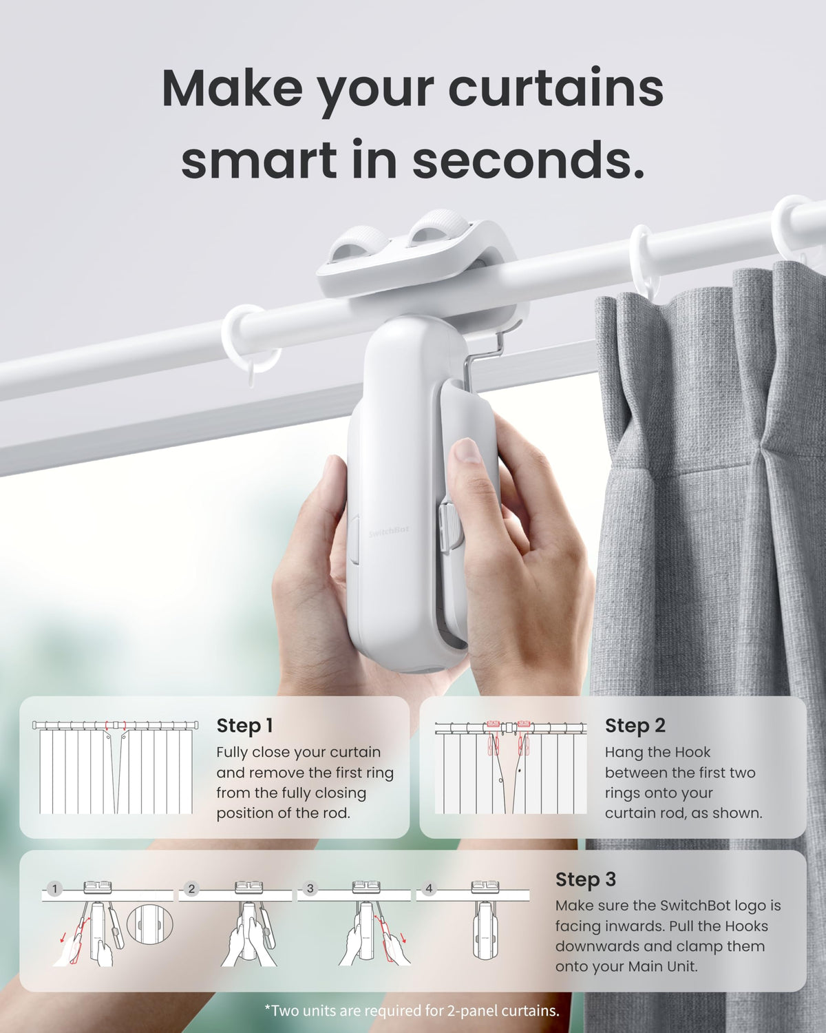 SwitchBot Curtain 3 Bundle – Wake Up to a Smarter Home