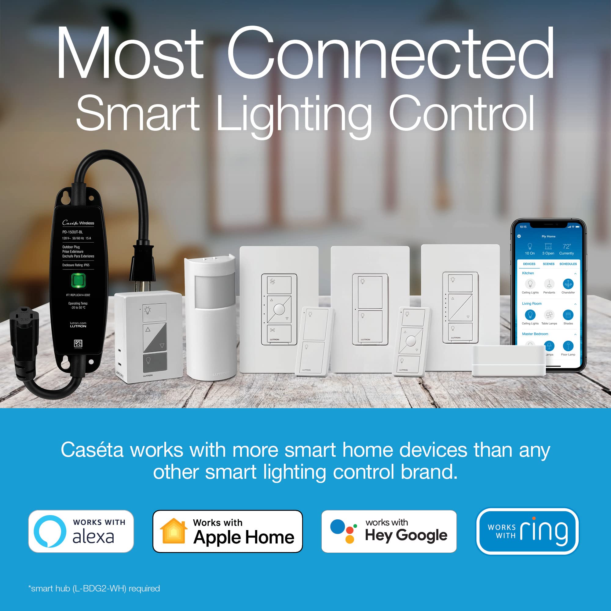 Lutron Caséta Weatherproof Outdoor Smart Plug & Pico Remote
