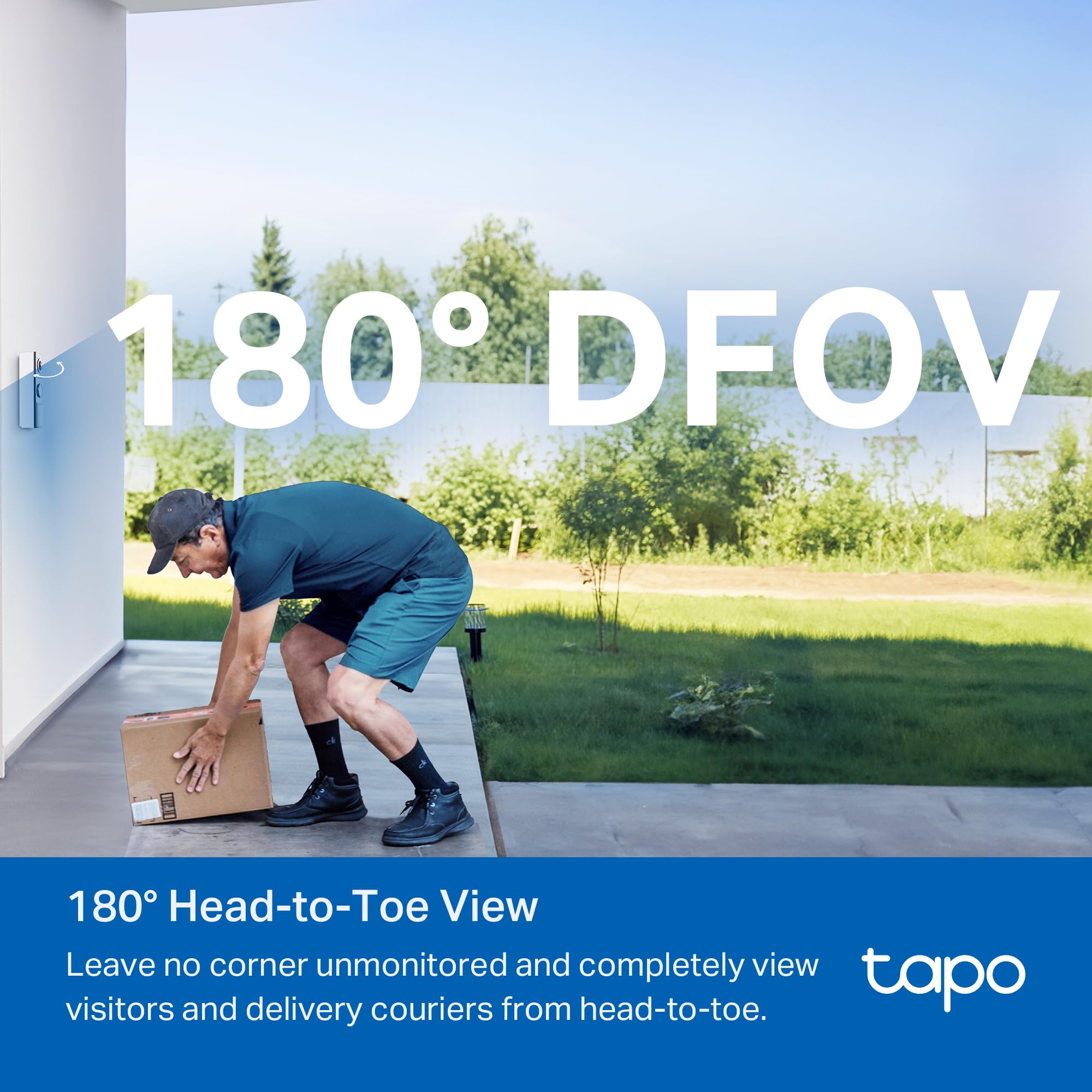 Tapo D225 Ultra-Wide 2K+ Smart Video Doorbell (Chime Included)