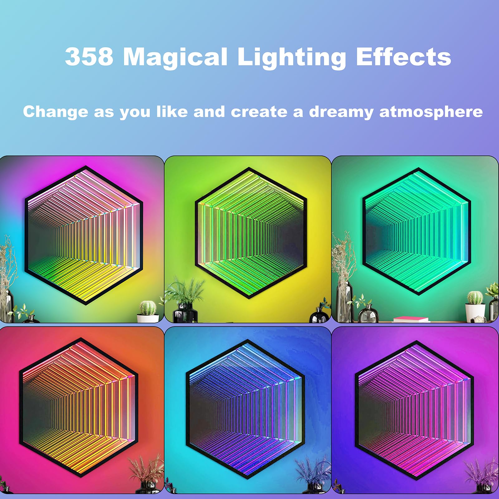 Hexagon 3D Infinity Mirror Light
