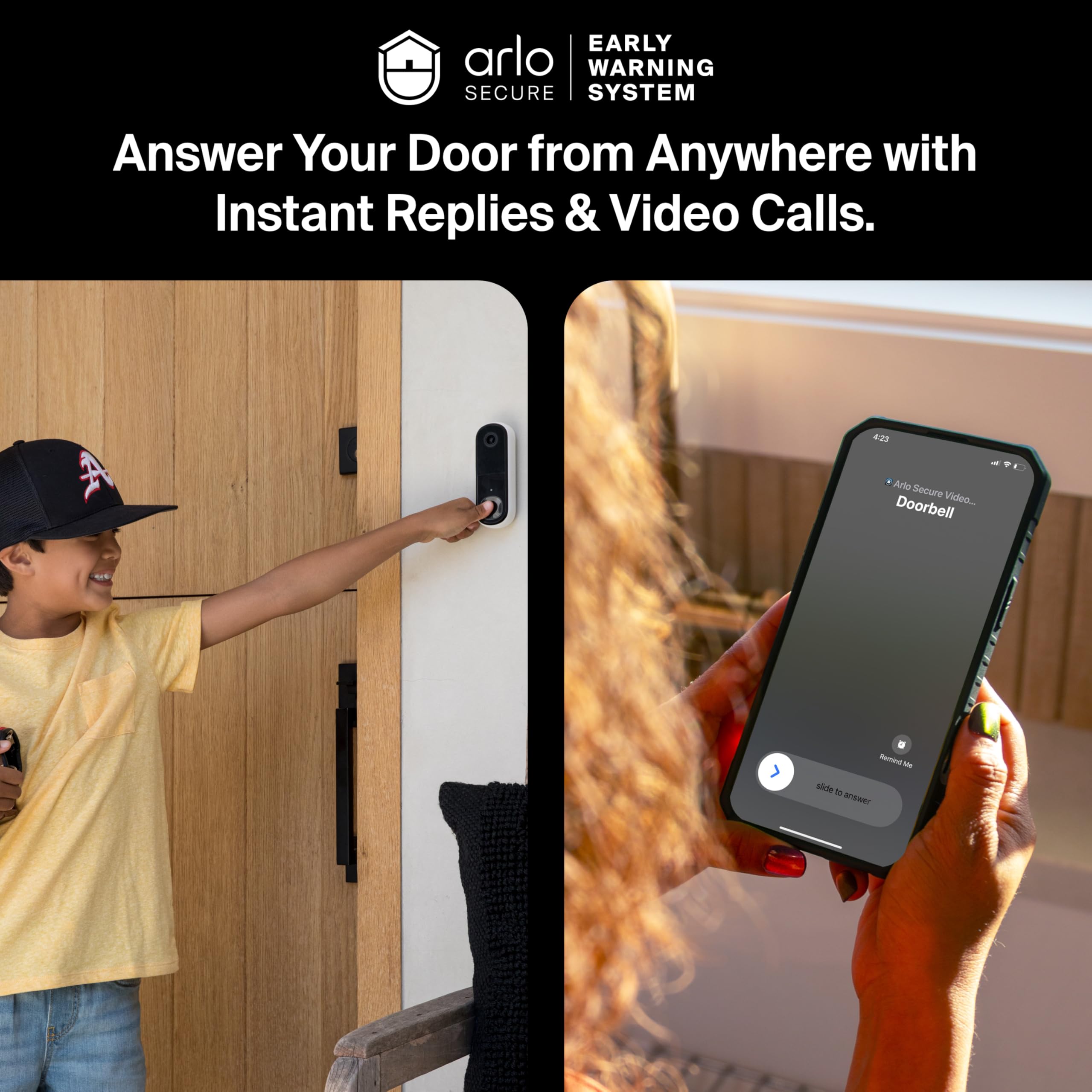Arlo Essential 2K Wireless Video Doorbell (180° View)